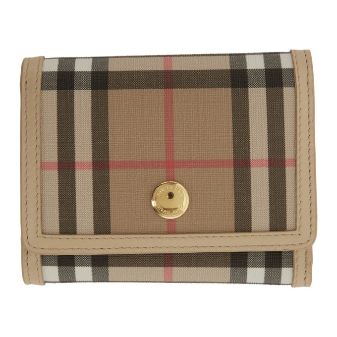 Burberry Beige E-Canvas Lancaster Wallet Burberry