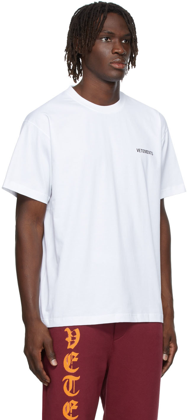 VETEMENTS SSENSE Exclusive White Logo T-Shirt Vetements