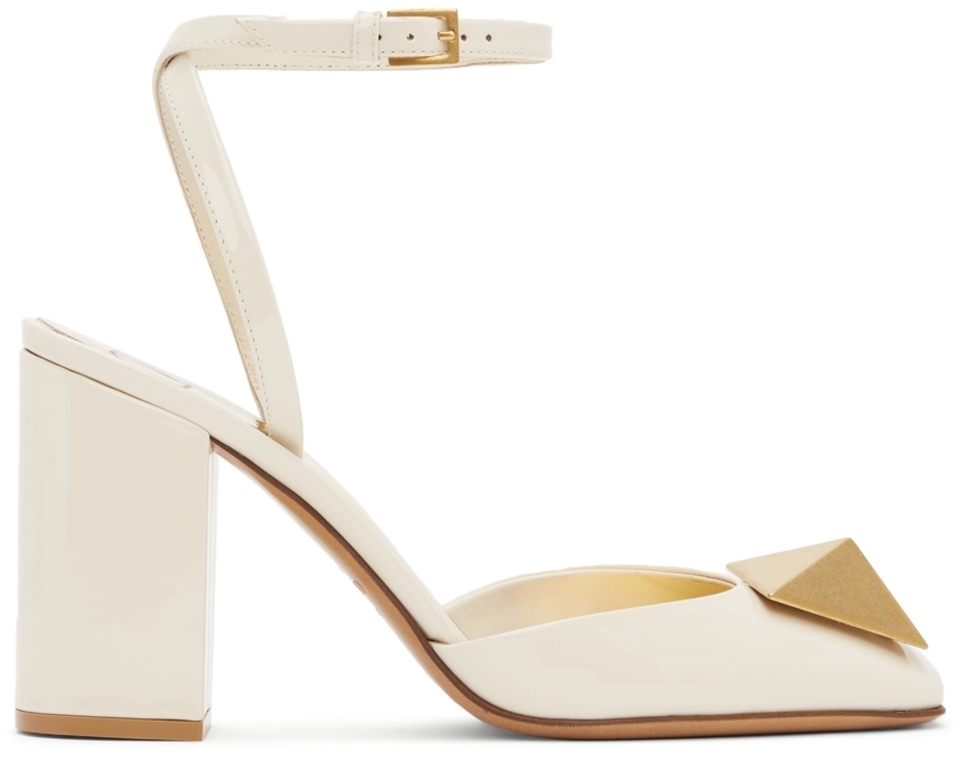 Valentino Garavani Off-White One Stud 90 Heels Valentino Garavani