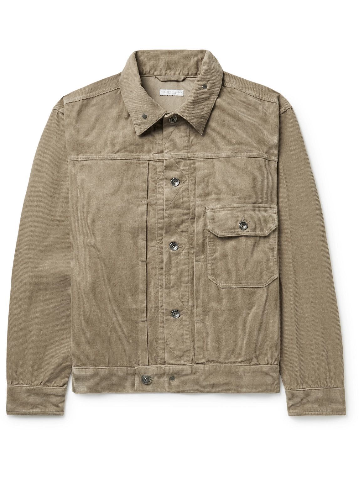 Engineered Garments - Pleated Cotton-Corduroy Trucker Jacket - Brown ...