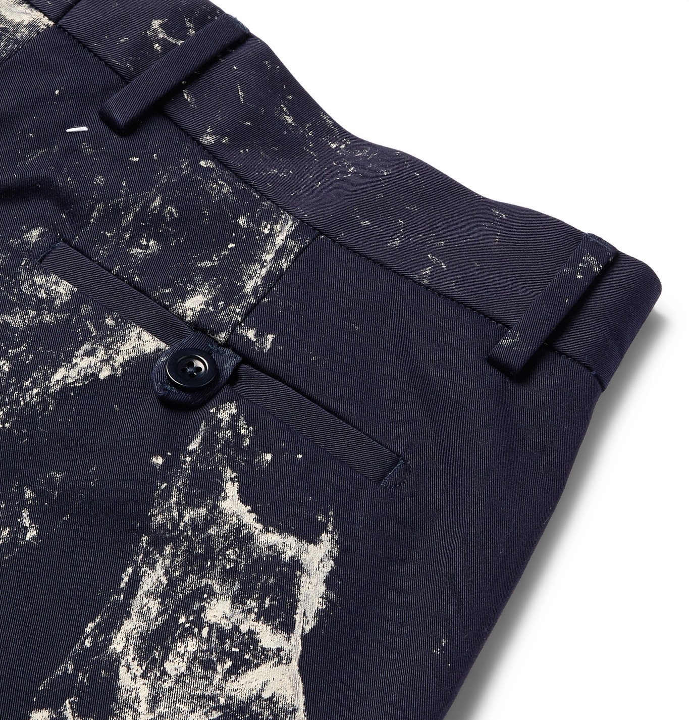 Maison Margiela - Paint-Splattered Cotton-Twill Trousers - Blue