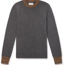 Oliver Spencer - Slim-Fit Blenheim Mélange-Trimmed Wool Sweater - Gray