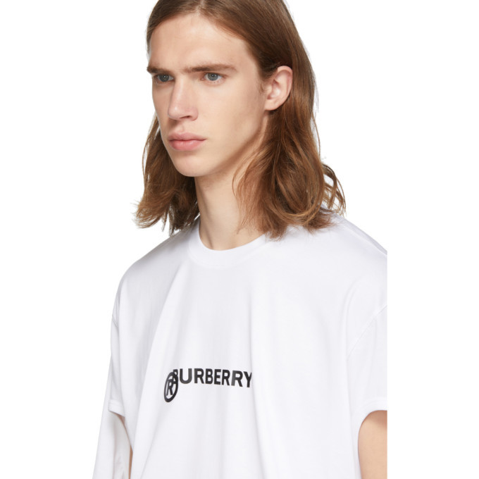 Burberry White Logo Cut-Out T-Shirt Burberry