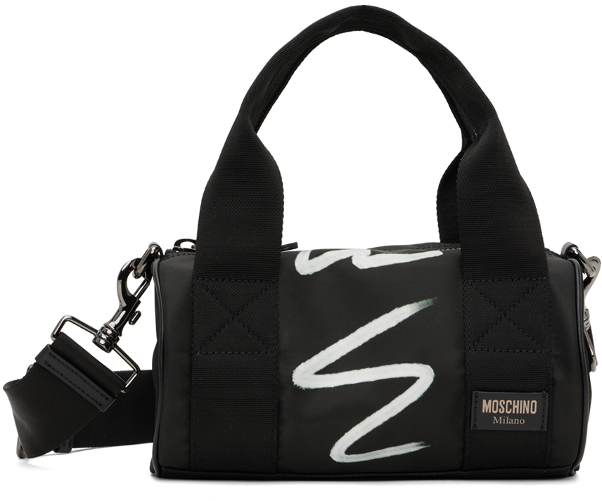 Moschino Black Shadows & Squiggles Messenger Bag Moschino