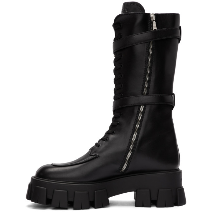 Prada Black Pocket Military Boots Prada