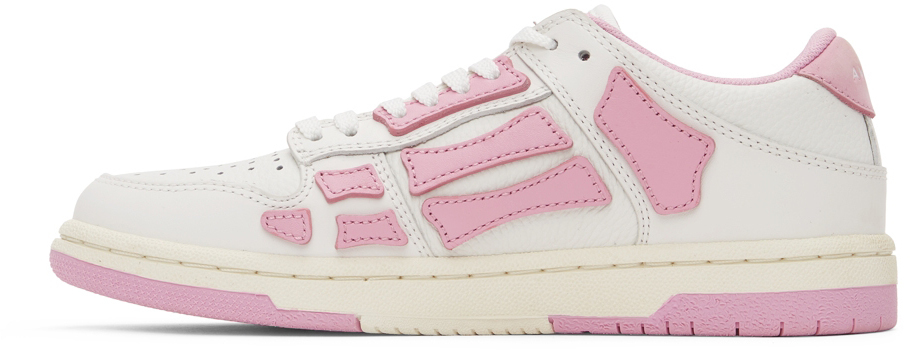 AMIRI White & Pink Skeleton Low Sneakers Amiri