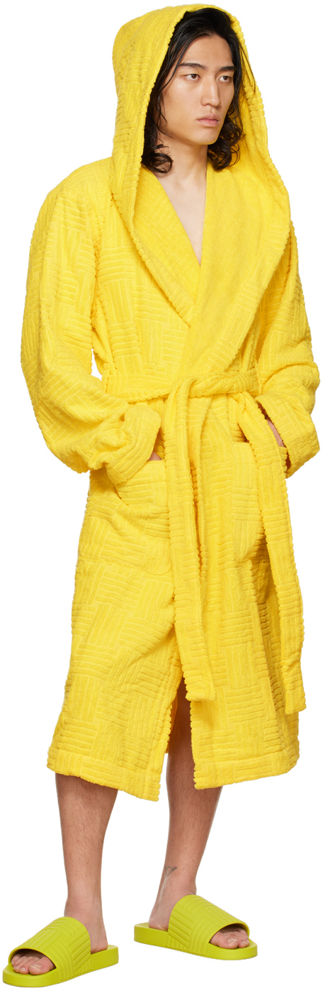 Bottega Veneta Yellow Intreccio Bath Robe Bottega Veneta