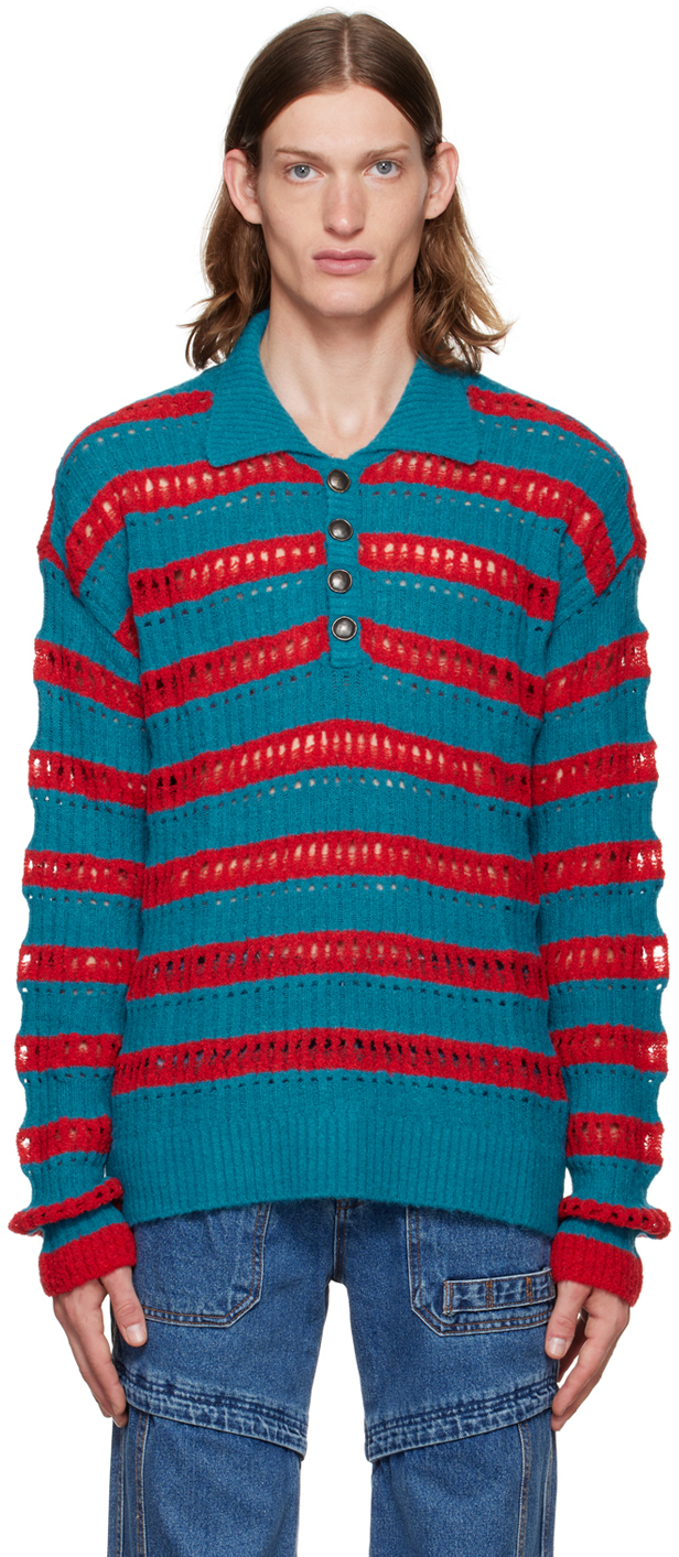 Andersson Bell Blue & Red Burble Polo Andersson Bell