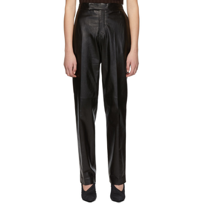 Helmut Lang Black Leather Trousers 