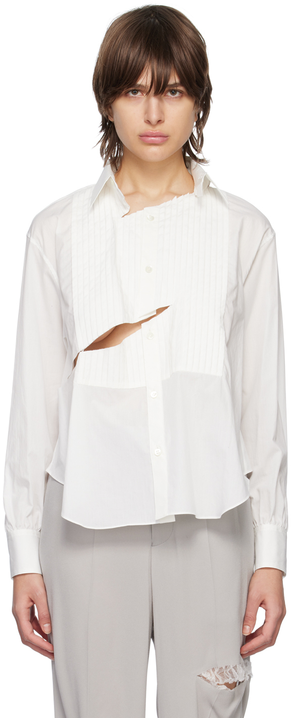 Undercover White Pintuck Shirt Undercover