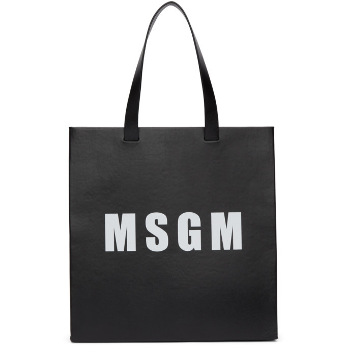 MSGM Black Logo Tote Bag MSGM