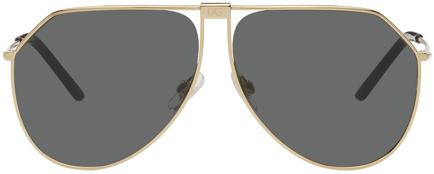 Photo: Dolce & Gabbana Gold Aviator Sunglasses