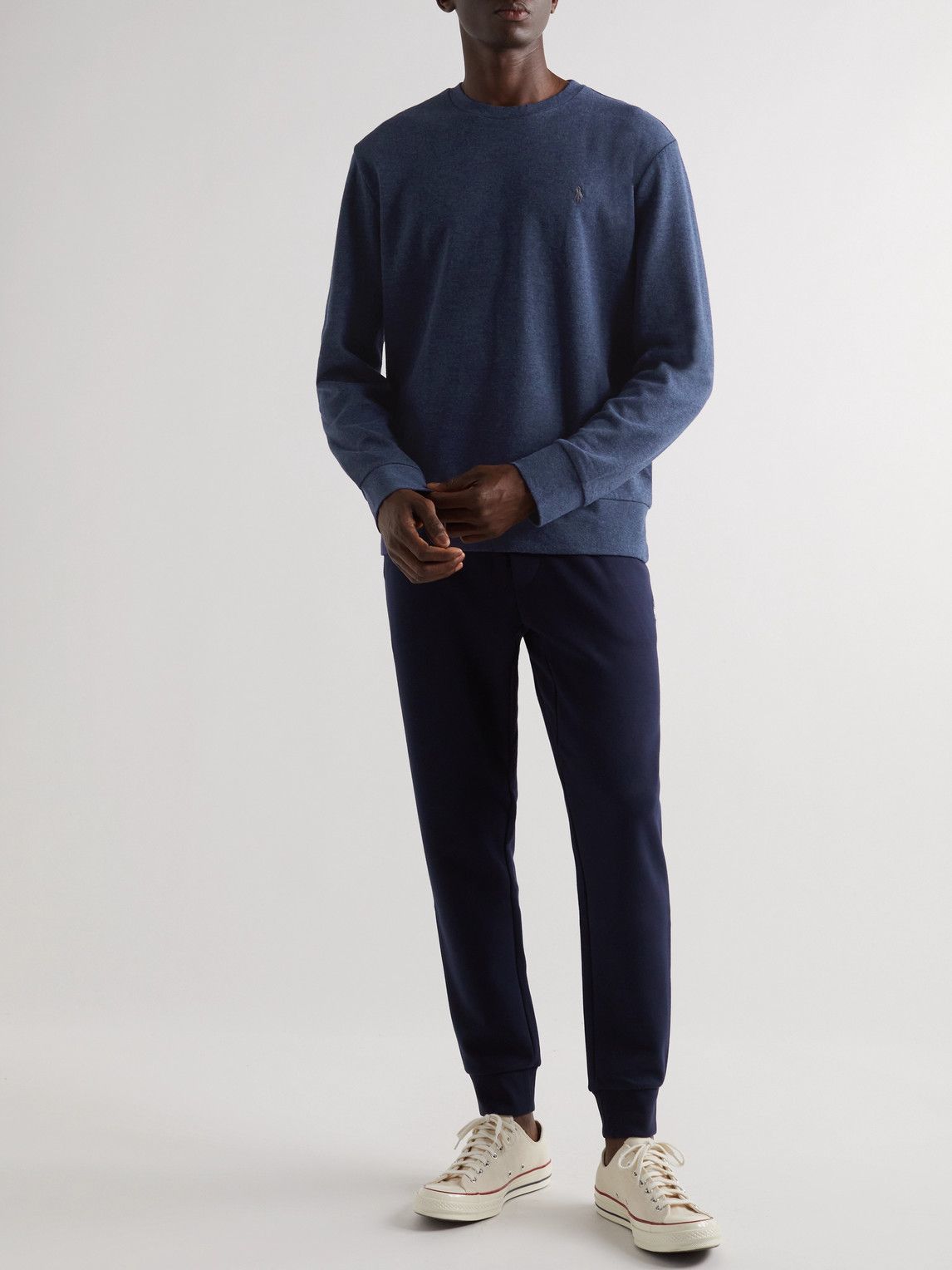 Polo Ralph Lauren - Logo-Embroidered Cotton-Blend Jersey Sweatshirt - Blue