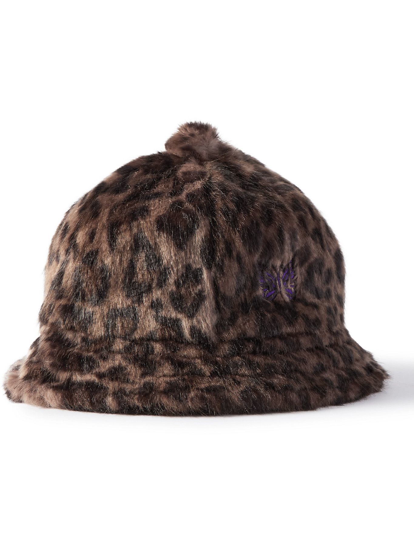 Embroidered Leopard-Print Faux Fur 