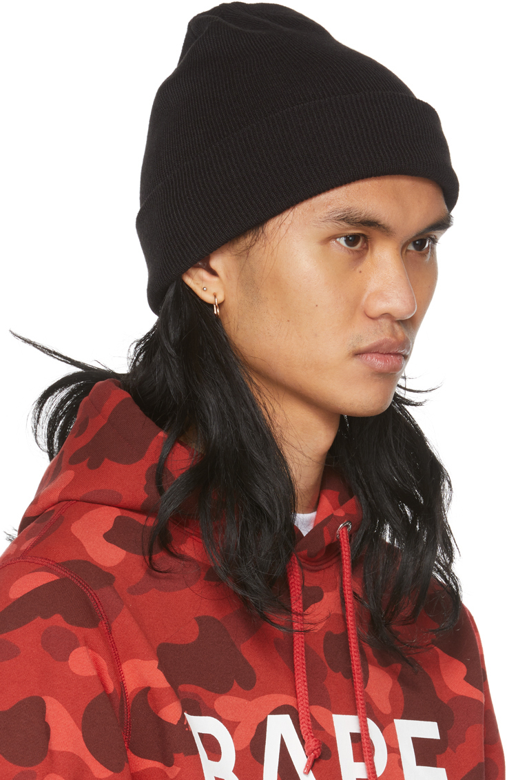 BAPE Black Ape Head One Point Beanie A 
