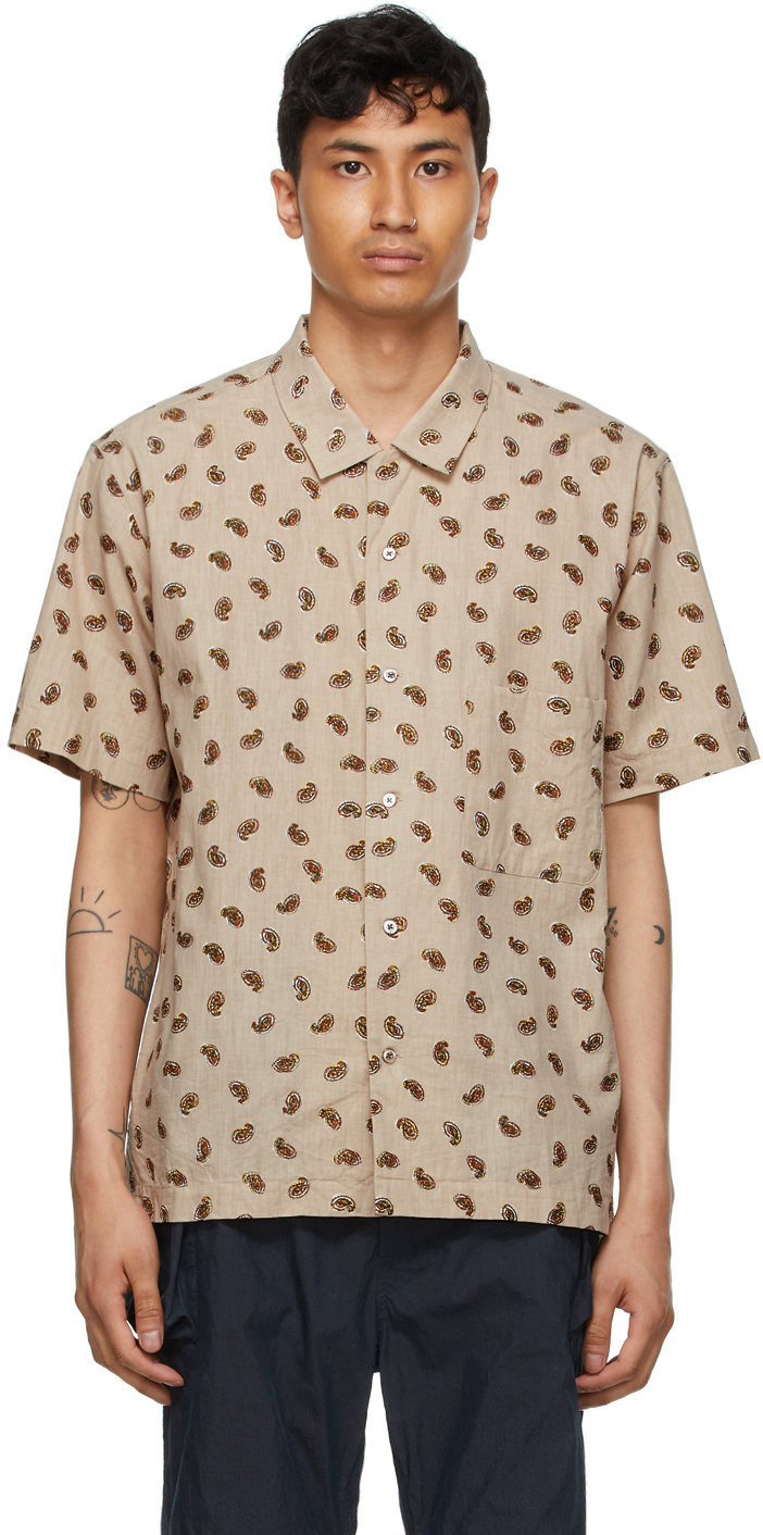 Snow Peak Beige Cotton Paisley Shirt 