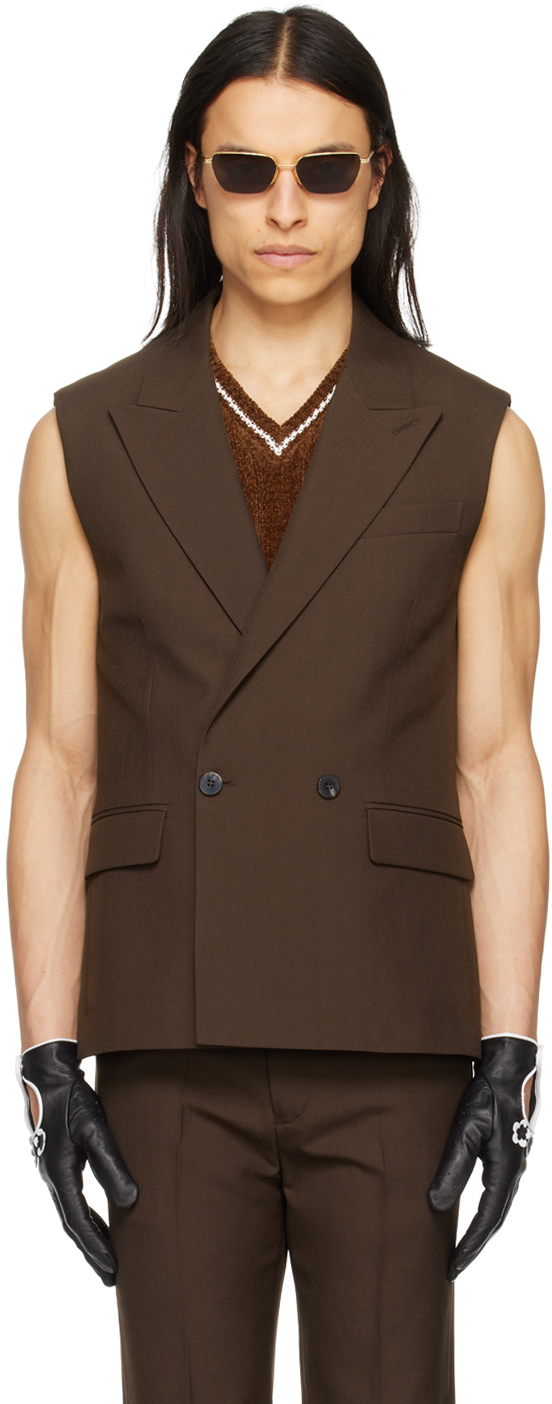 ERNEST W. BAKER Size 42 Brown Peak Lapel Suit main image 0