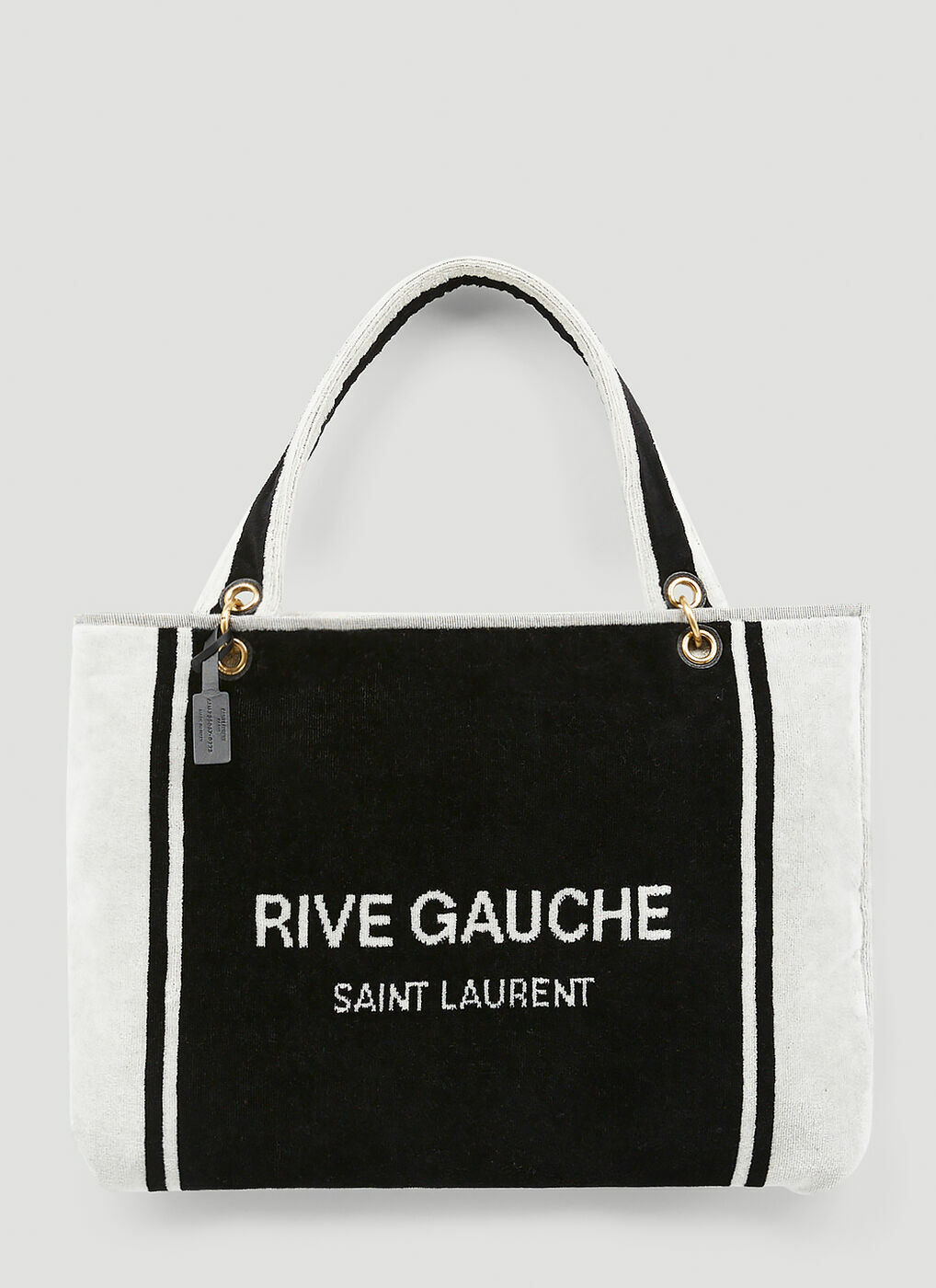 Saint Laurent - Rive Gauche Towel Tote Bag in Black Saint Laurent