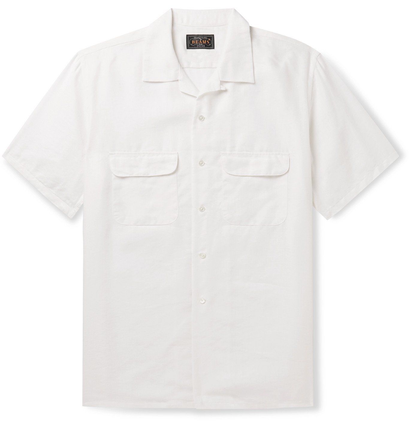 Beams Plus - Camp-Collar Linen-Blend Shirt - White Beams Plus