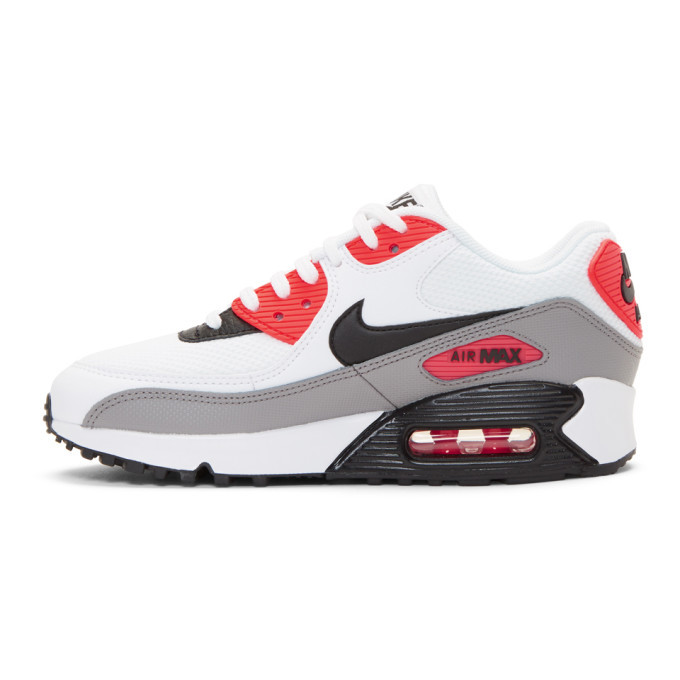 Nike White and Red Air Max 90 Sneakers Nike