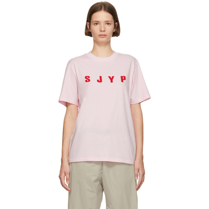 SJYP SSENSE Exclusive Pink Logo T-Shirt SJYP