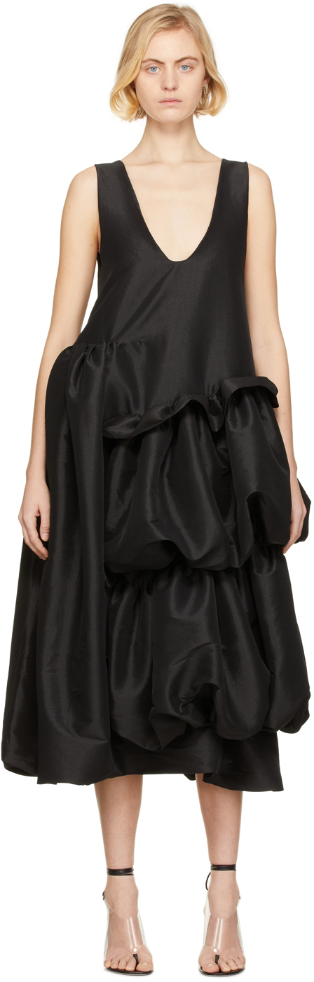 Kika Vargas Black Agnodice Mid-Length Dress Kika Vargas