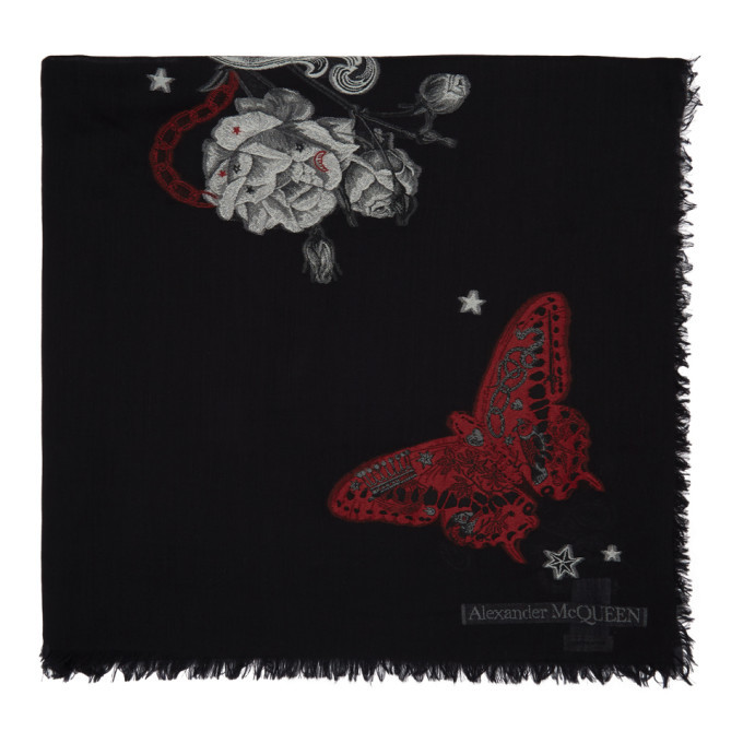 Alexander McQueen Black Tattoo Skull Shawl Scarf Alexander McQueen Alexander McQueen Black Tattoo Skull Shawl Scarf Alexander McQueen