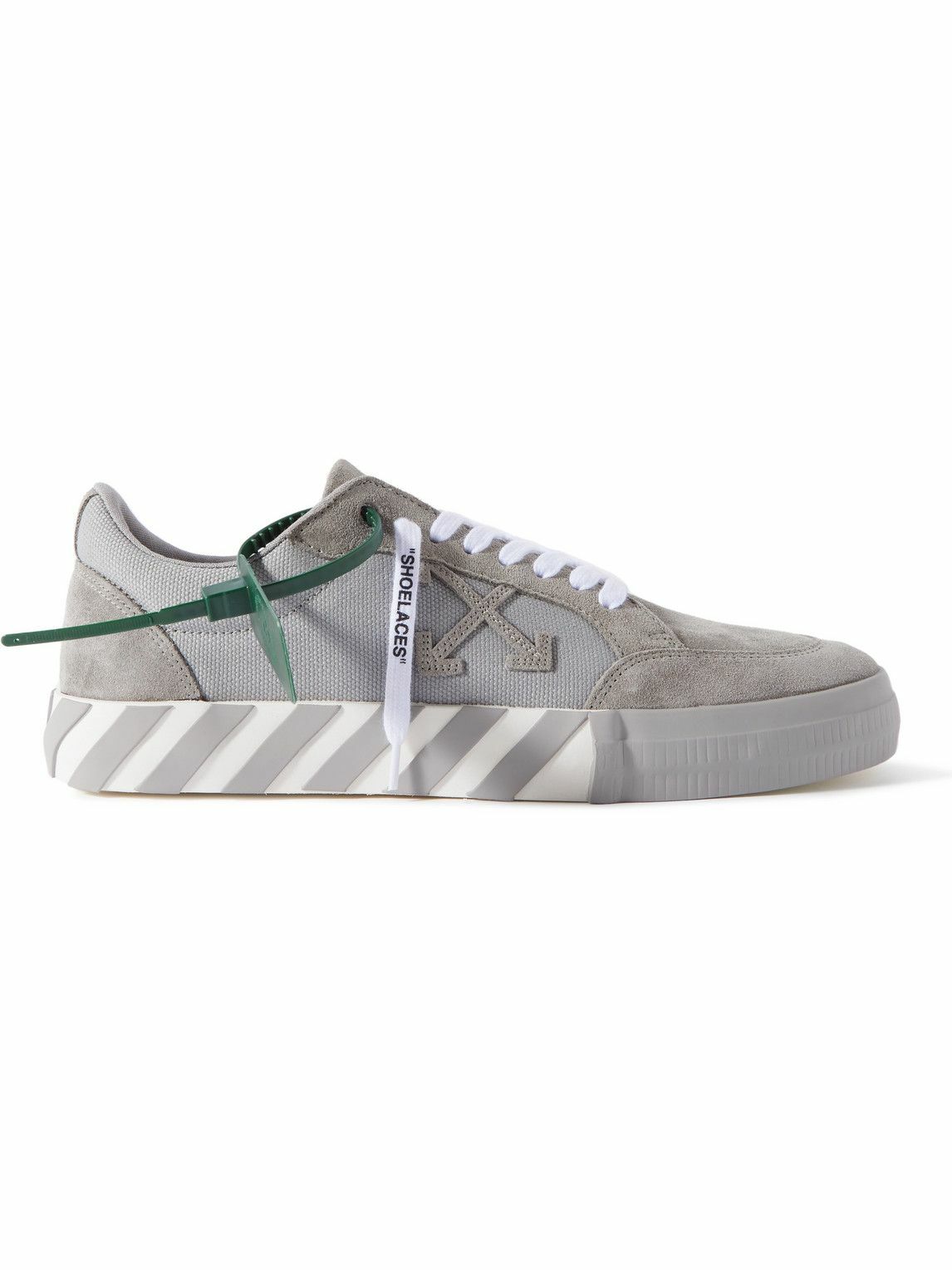 OffWhite SuedeTrimmed Canvas Sneakers Gray OffWhite