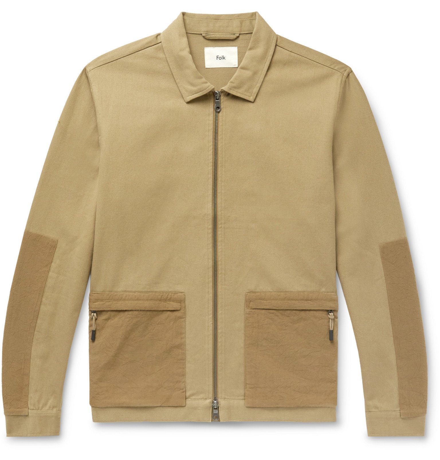 Folk - Overlay Panelled Cotton-Twill Chore Jacket - Brown Folk