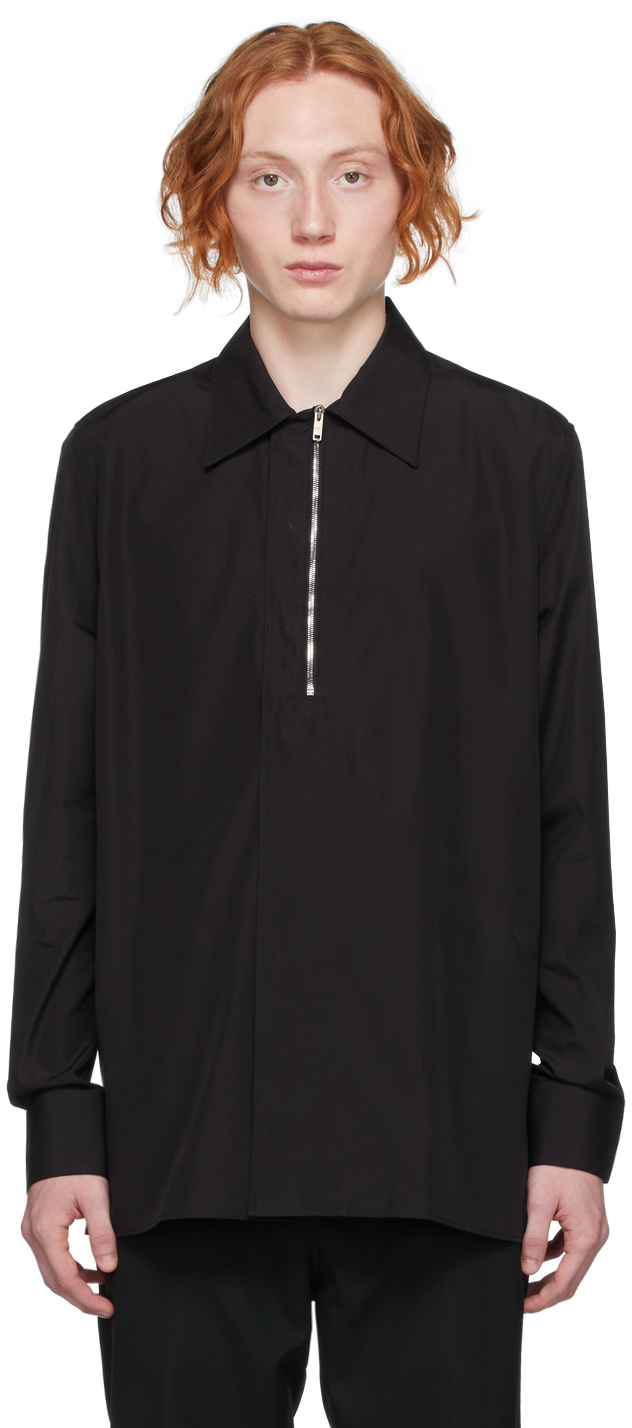 Givenchy Black Poplin Zip Shirt Givenchy