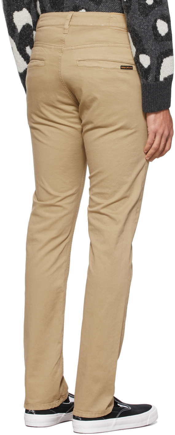Nudie Jeans Beige Slim Adam Trousers 
