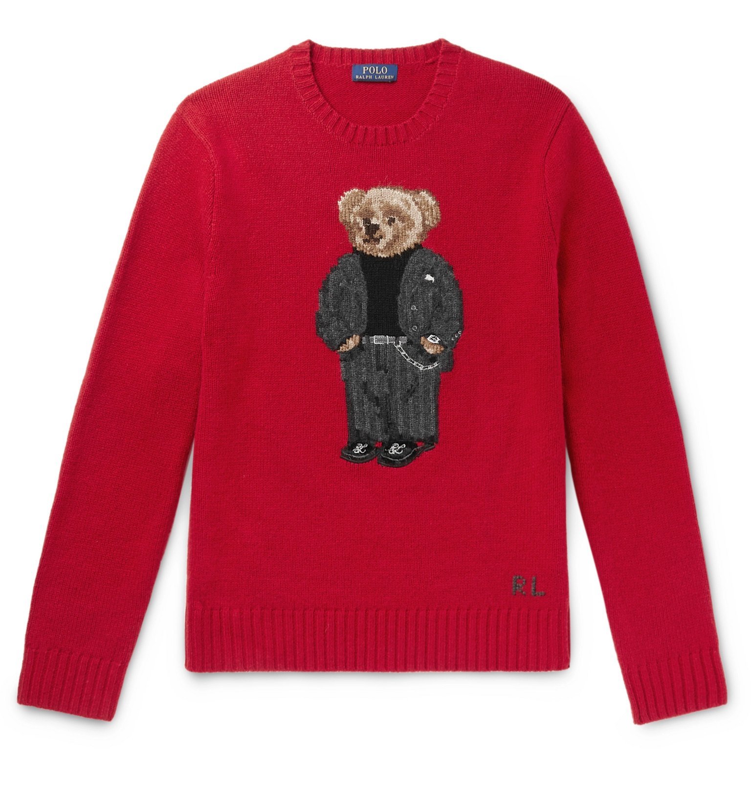 polo bear sweater red