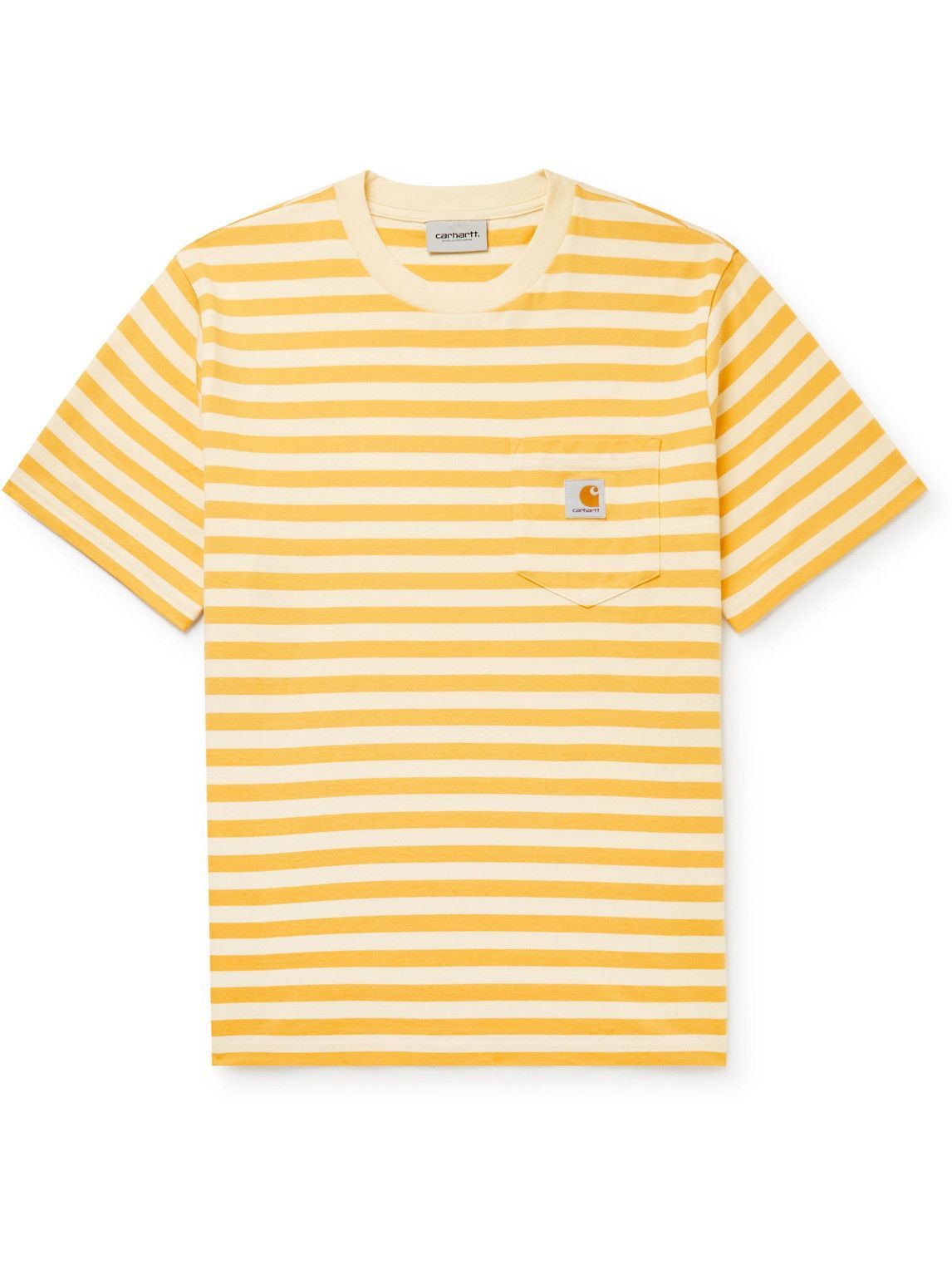 Carhartt WIP - Logo-Appliquéd Striped Cotton-Jersey T-Shirt - Yellow ...