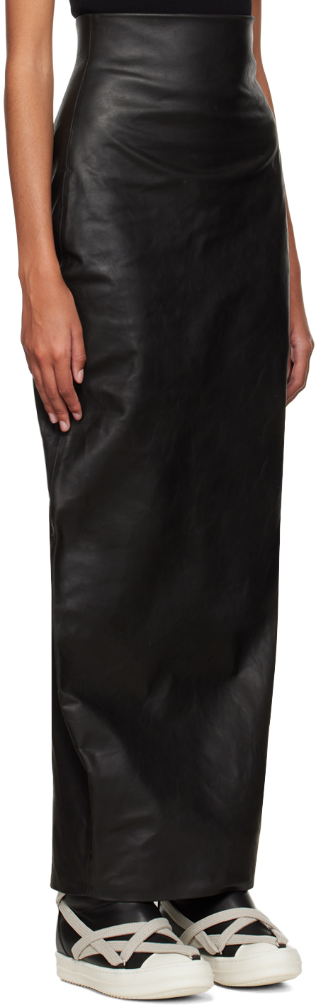 Rick Owens Black Strobe Al Pillar Maxi Skirt