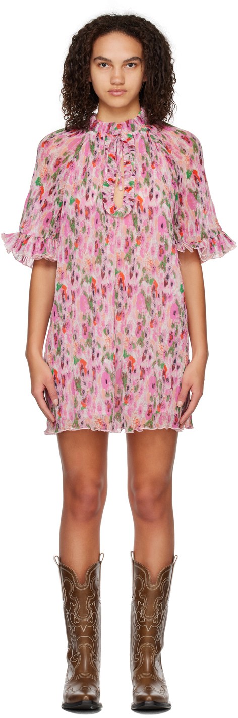 GANNI Pink Floral Minidress GANNI