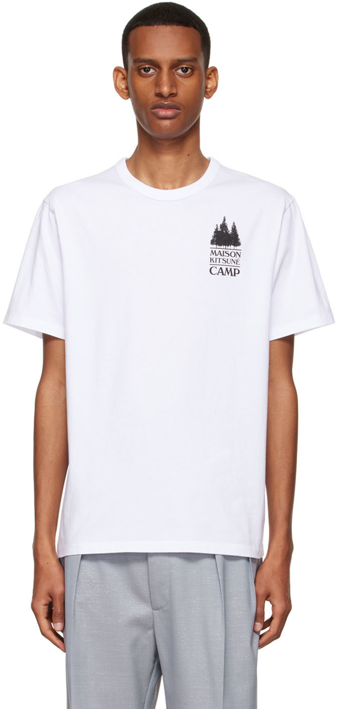 Maison Kitsuné White Cotton T-Shirt Maison Kitsune