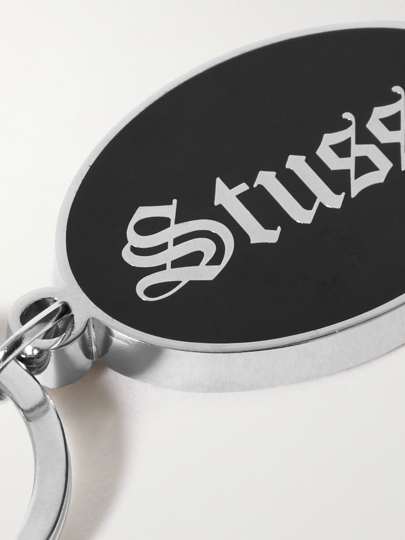 Stussy - O.E Logo-Print Silver-Tone and Enamel Keyring Stussy