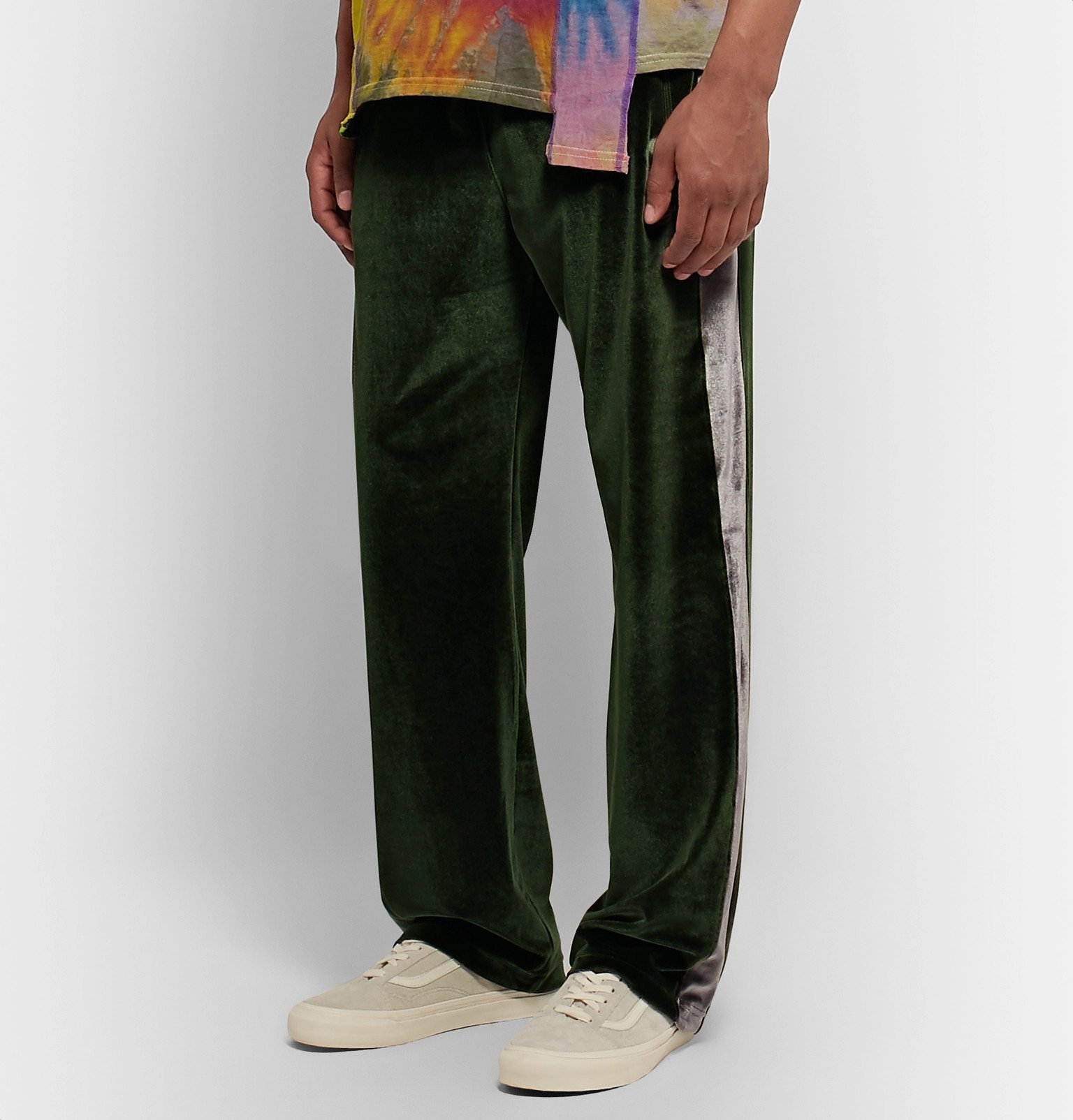 流行のアイテム Needles narrow track pant velour green econet.bi