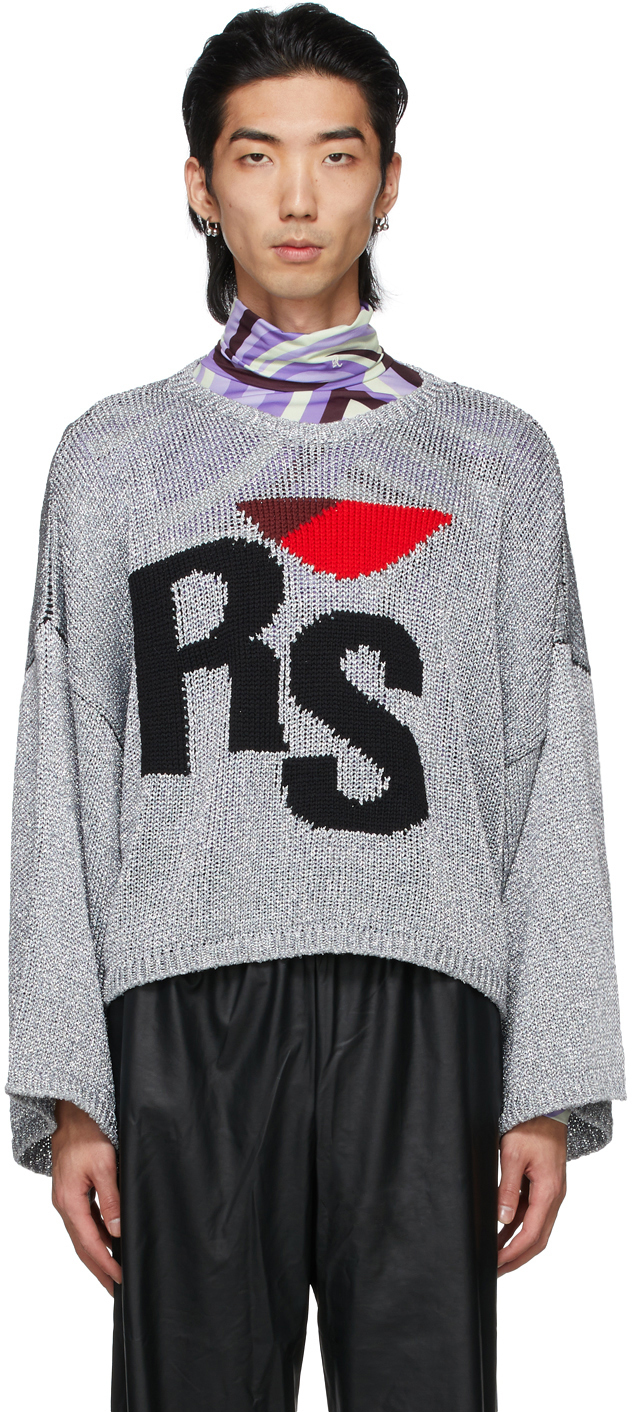 Photo: Raf Simons Silver 'RS' Short Oversized Sweater