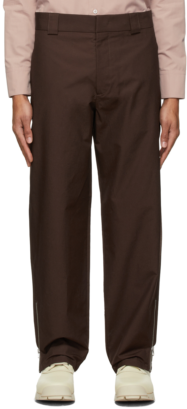 Jil Sander Brown Canvas Wide-Leg 