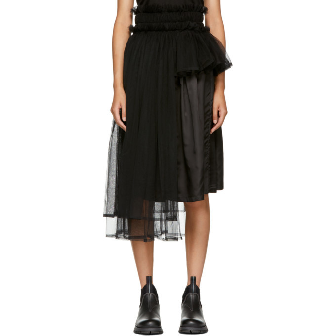 Noir Kei Ninomiya Black Side Tulle Skirt Noir Kei Ninomiya