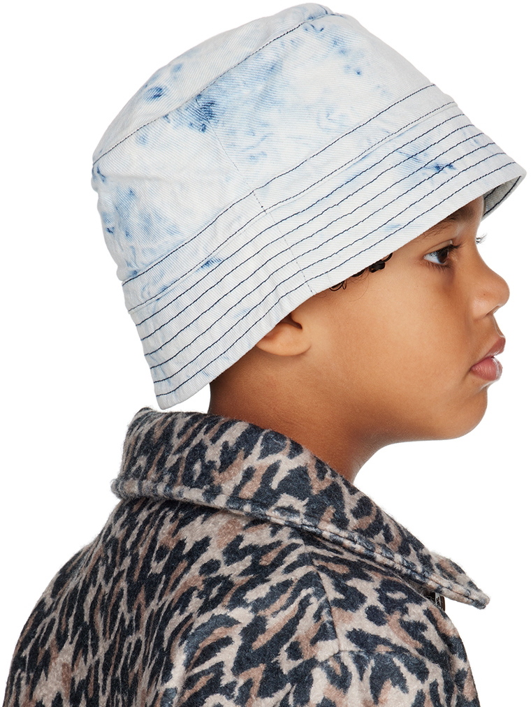 Wynken Kids Blue Denim Wave Bucket Hat Wynken