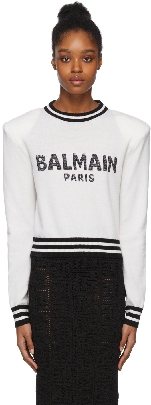 white cropped crewneck sweatshirt