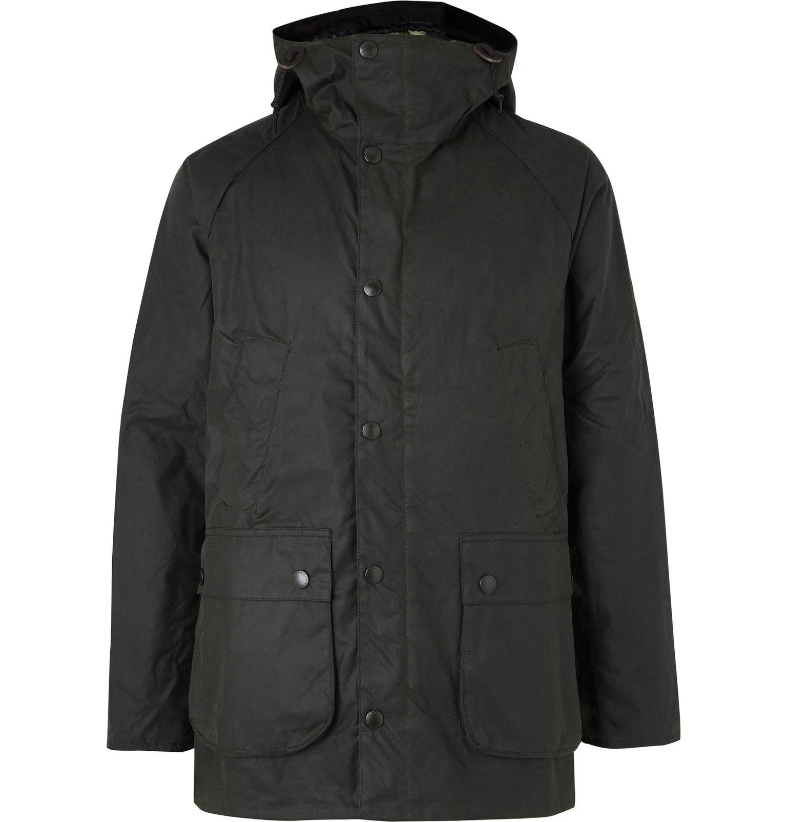 Barbour - SL Bedale Slim-Fit Waxed-Cotton Hooded Jacket - Green
