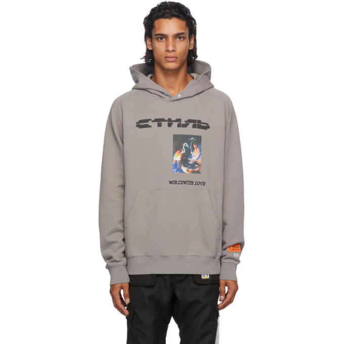 heron preston hoodie grey
