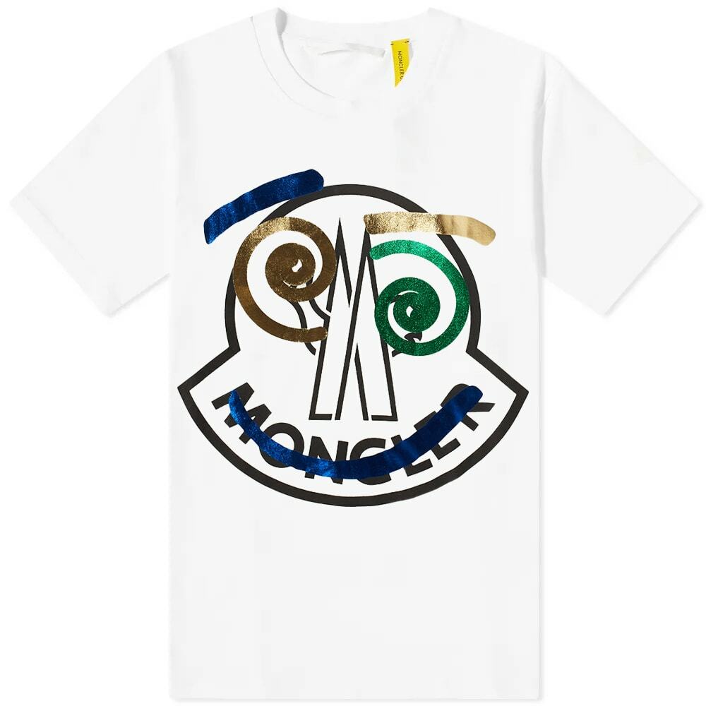 Photo: Moncler Men's Genius Smiley Logo T-Shirt in White