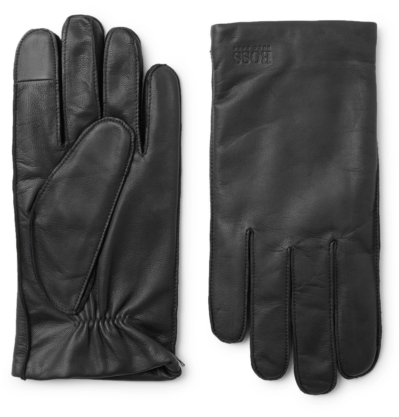 hugo boss leather gloves