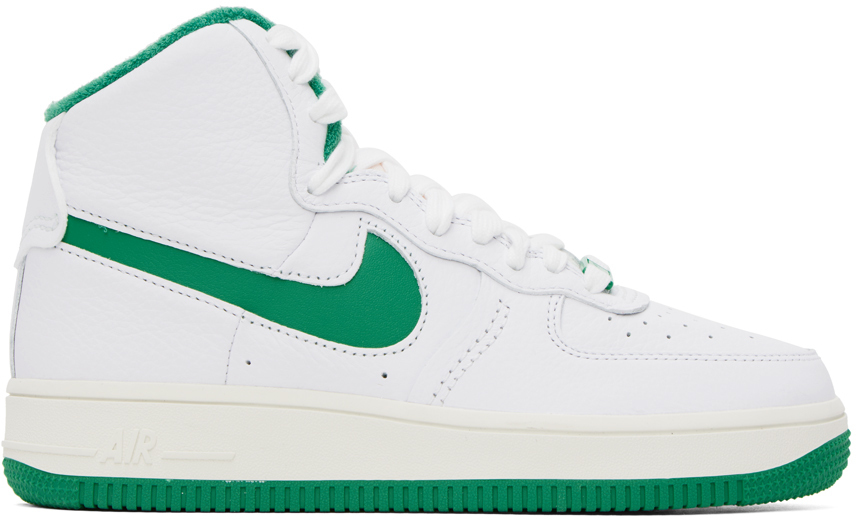 Nike White & Green Air Force 1 Sculpt Sneakers Nike