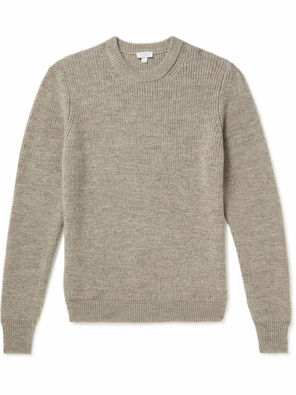 Sunspel - Ribbed Wool Sweater - Brown Sunspel