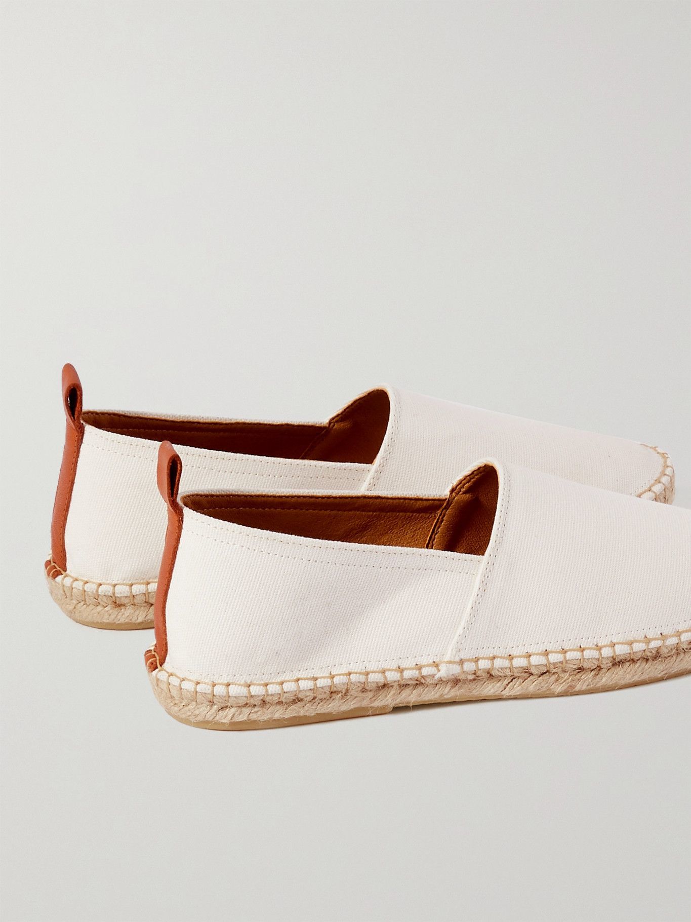 FRESCOBOL CARIOCA - Helio Leather-Trimmed Canvas Espadrilles - White ...